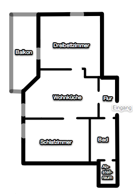 Grundriss der Wohnung Dachgeschoss Links