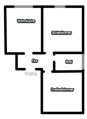 Grundriss der Wohnung Dachgeschoss Rechts