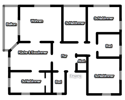 Grundriss der großen Wohnung Grundriss der großen Wohnung
