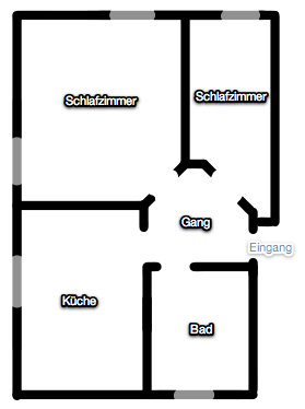 Grundriss der Wohnung Dachgeschoss Links